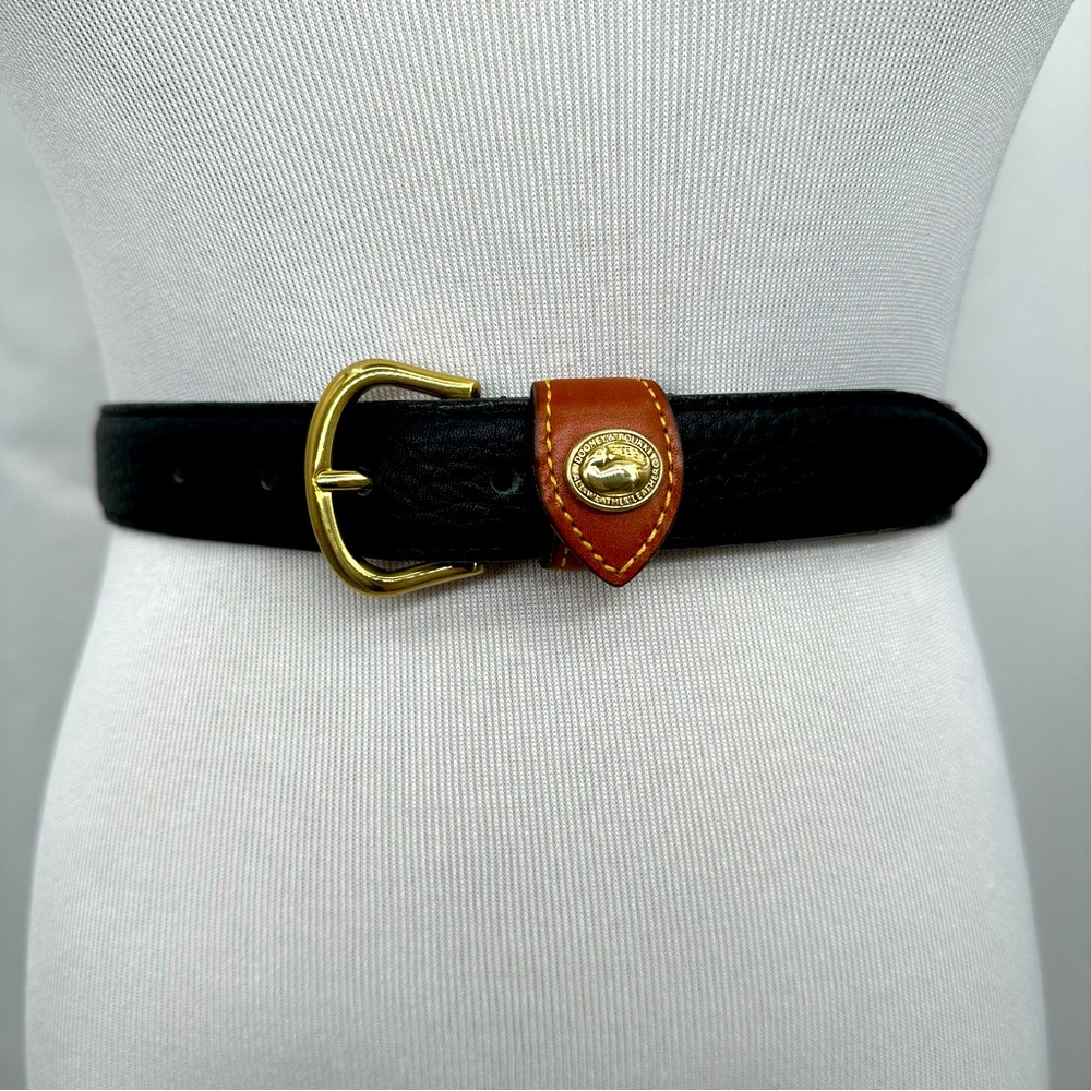 Dooney & Bourke Womens Leather Belt Small Black Tan